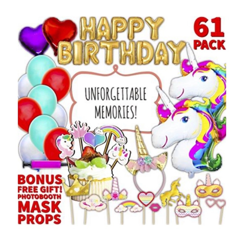 61 pieces unicorn 🦄 Birthday party Decorations